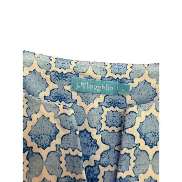 J. McLaughlin Women's Sleeveless Blue Geometric Catalina Sheath Dress Size Large - Picture 4 of 7